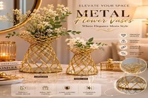 Luxury Metal Flower Vase Set